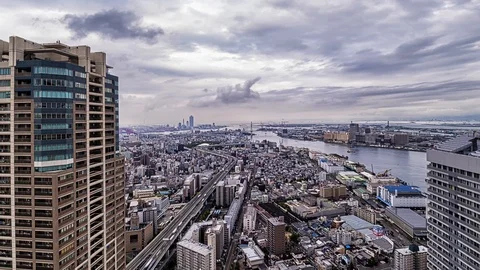Osaka cityscape beautiful view of Osaka Bay in Japan Vídeos de archivo 114709054