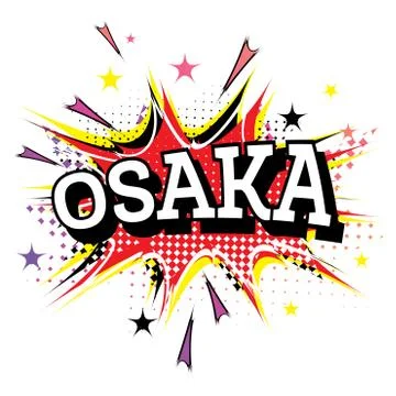 Osaka Comic Text in Pop Art Style Isolated on White Background. Stockillustratie