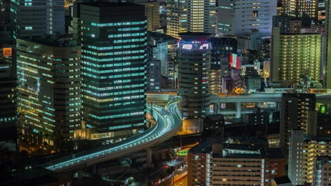 Osaka Gate Tower Building highway timelapse Stock Footage 234678660