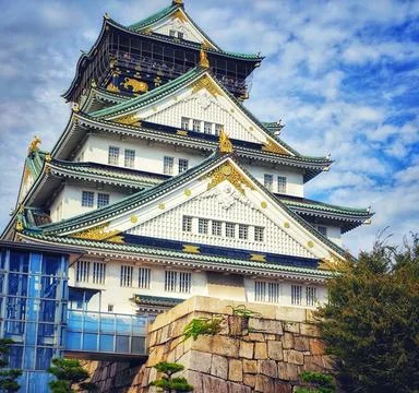 Osaka, Japan on 18 Oct 2025. Historic Osaka Castle Tower with Ornate Roofli.. Stock Photos