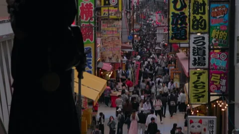 Osaka, Japan - 2026/05/03: Full Panning Shot of Tsutenkaku Tower Stock Footage 336830484