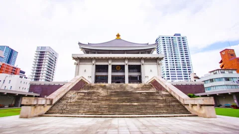 Osaka Japan. Hyperlapse of Kitamido Temple during the day Stock Footage 277404889