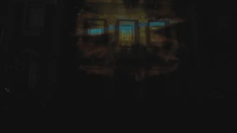 Osaka Light Renaissance: Projection Mapping at the Osaka City Central Public Video stock 332816384
