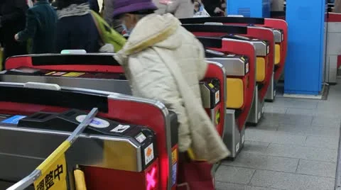 OSAKA - MARCH 2013: Commuters enter Osaka subway station in March 2013. Stock Footage 22416449