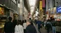 Osaka Shopping Interior Gallery Rush Hour Busy People Crowd Passing Popular Area HD Footage
