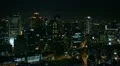 Osaka Skyline Aerial Night Lights Car Traffic Office Buildings Commuters Commute HD Footage