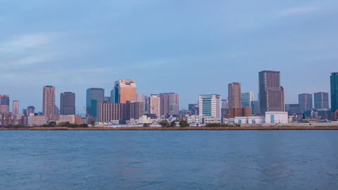 Osaka skyline sunset view timelapse Stock Footage 277410080
