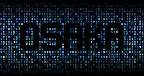 Osaka text on hex code illustration Stock Illustration