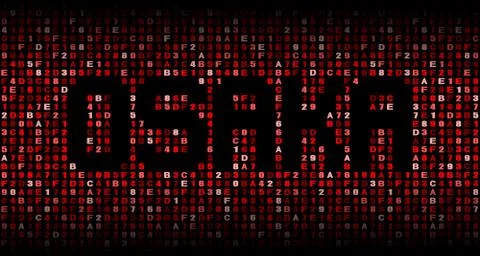 Osaka text on hex code illustration Stock Illustration