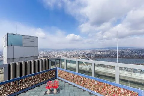 Osaka topview with cloud on daylight. Stock Photos