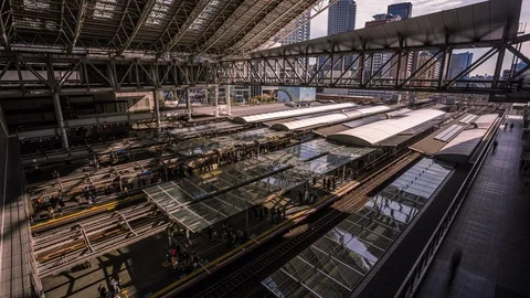 Osaka train station time lapse Stockbeeldmateriaal 119054302