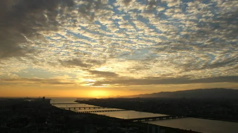 Osaka at twilight Stock Footage 1015217