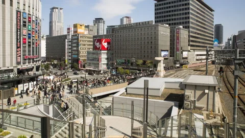 Osaka Umeda Downtown Timelapse Stock Footage 234680856