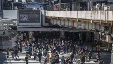 Osaka Umeda Station Timelapse Stock Footage 234681249