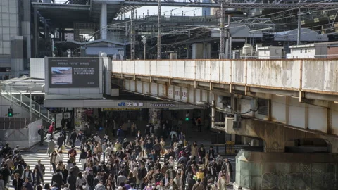 Osaka Umeda Station Timelapse Stock Footage 234684034