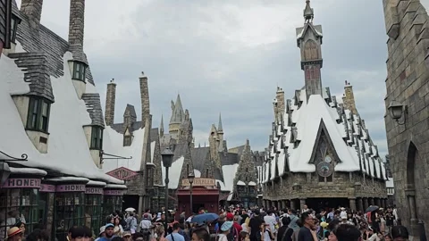 Osaka Universal Studios Japan Mario Nintendo World Harry Potter Theme Park [8K] Stock Footage 282160402