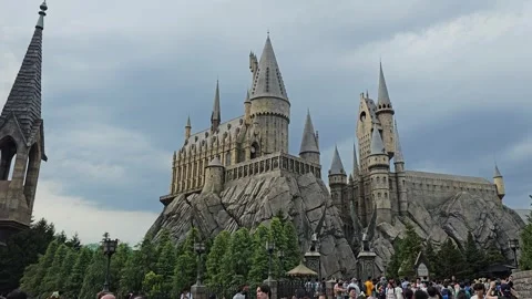 Osaka Universal Studios Japan Mario Nintendo World Harry Potter Theme Park [8K] Stock Footage 282160831