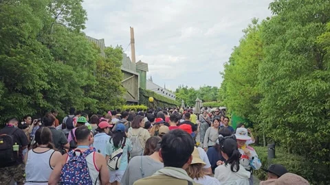 Osaka Universal Studios Japan Mario Nintendo World Harry Potter Theme Park [8K] Stock Footage 282161284