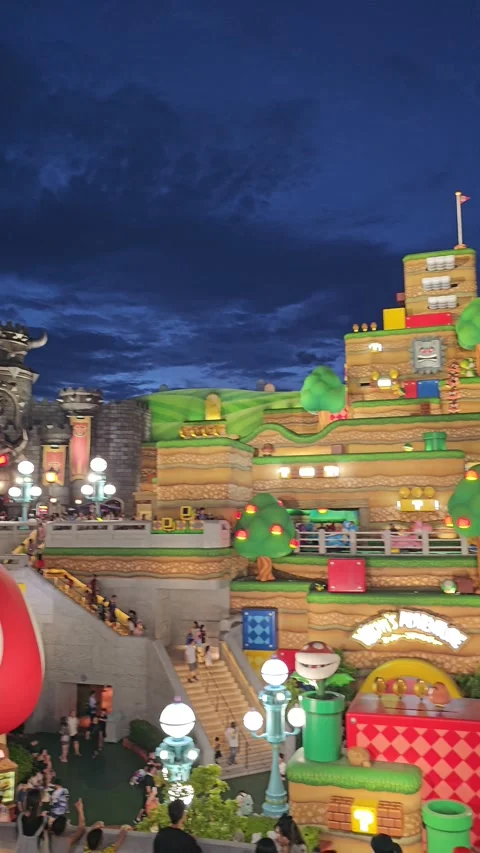 Osaka Universal Studios Japan Mario Nintendo World Harry Potter Theme Park [8K] Stock Footage 282163717