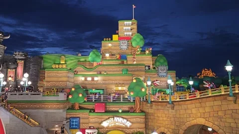 Osaka Universal Studios Japan Mario Nintendo World Harry Potter Theme Park [8K] Stock Footage 282163897