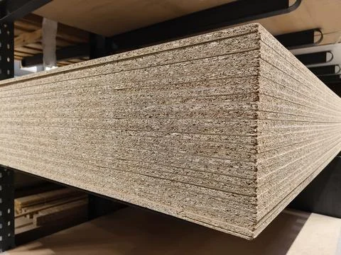 OSB, Oriented Strand Board, panel used for subfloor roofing and partition i.. Stock Photos