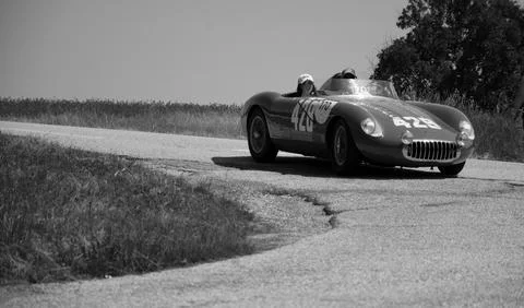 O.S.C.A. MT 4 1500 2AD 1954 on an old racing car in rally Mille Miglia 2022.. Stock Photos