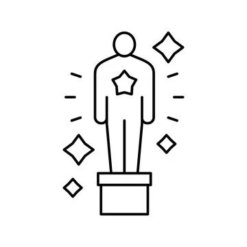Oscar award line icon vector illustration Stock Illustration