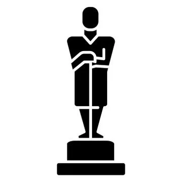 Oscar - trophy icon, vector illustration, black sign on isolated background 스톡 일러스트