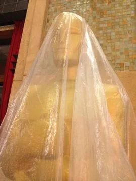 Oscars Statue Wrapped in Plastic Before the Academy Awards #2 Stock Photos