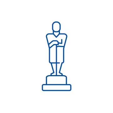 Oscar,trophy line icon concept. Oscar,trophy flat vector symbol, sign, outline 스톡 일러스트
