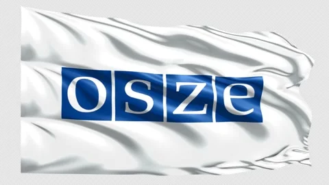 OSCE flag loop with alpha matte Stock Footage 223225231