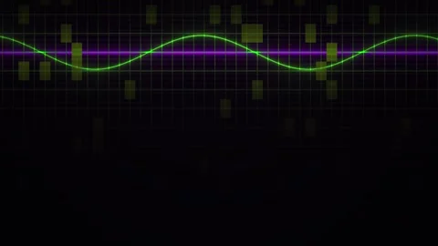 Oscillating Green Line on Grid Background. Stock Footage 340039898