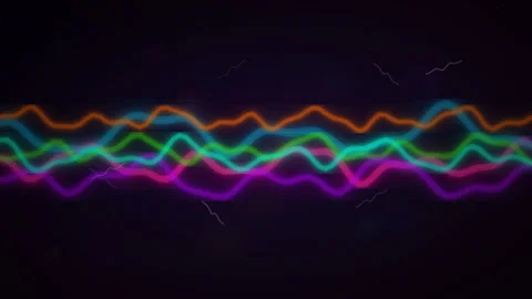 Oscillating Neon Plasma Waves with Electric Arc Effects Stock Footage 328369902