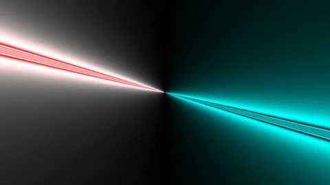 Oscillating Opposite Opposing Rays of Light Stock Footage 143908217