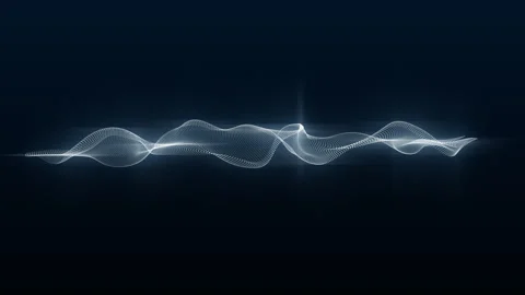An oscillating plume of sparkling glowing particles on a blue background Stock Footage 287093931