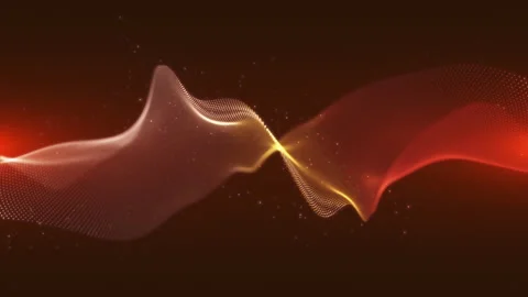 Oscillating twisted flap of abstract fabric in rays of red light Stock Footage 252458476