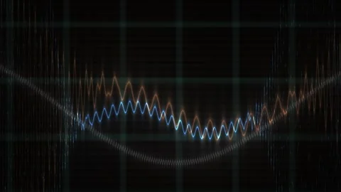 Oscillating Waves on Black Background. Stock Footage 334343992