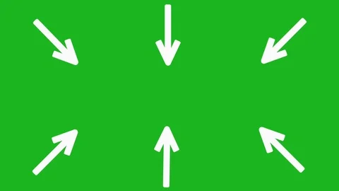 Oscillating white arrows on green screen animation Stock Footage 88503190