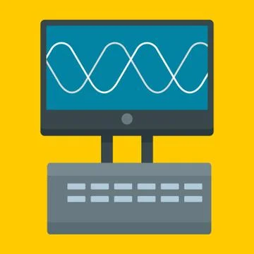Oscillation device icon, flat style Illustrazione stock