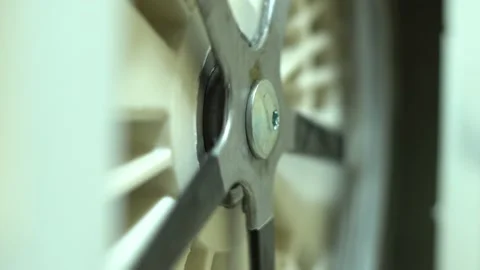 Oscillation of the drum of the testing machine during the wash cycle, rear view Stock Footage 155776234