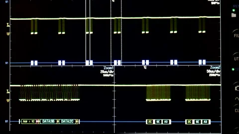 Oscillogram close up Video stock 204041935