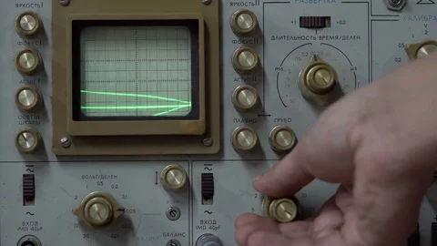 Oscillograph, allows observation of constantly varying signal voltages Stock-Footage 70549742