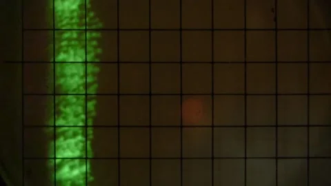 Oscillograph. Data graph. Green abstract glowing pattern. Statistics pattern. Stock Footage 142684959