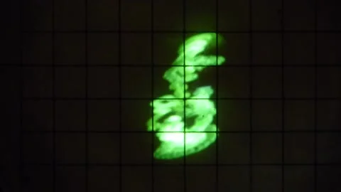 Oscillograph. Data graph. Green abstract glowing pattern. Statistics pattern. Stock Footage 142685001