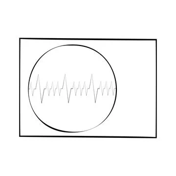 Oscillograph screen Иллюстрация