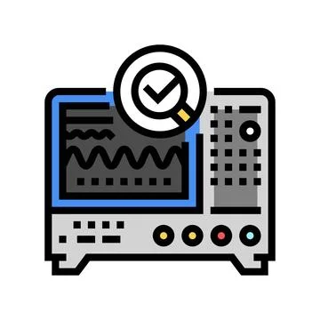 Oscilloscope analysis electronics color icon vector illustration Stockillustratie