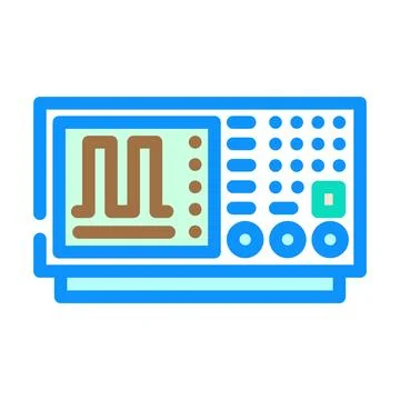 Oscilloscope analysis electronics color icon vector illustration Stock Illustration