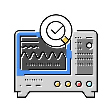 Oscilloscope analysis electronics color icon vector illustration Stock Illustration