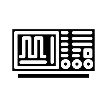 Oscilloscope analysis electronics glyph icon vector illustration イラスト素材