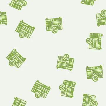 Oscilloscope analysis electronics glyph seamless pattern Stock Illustration